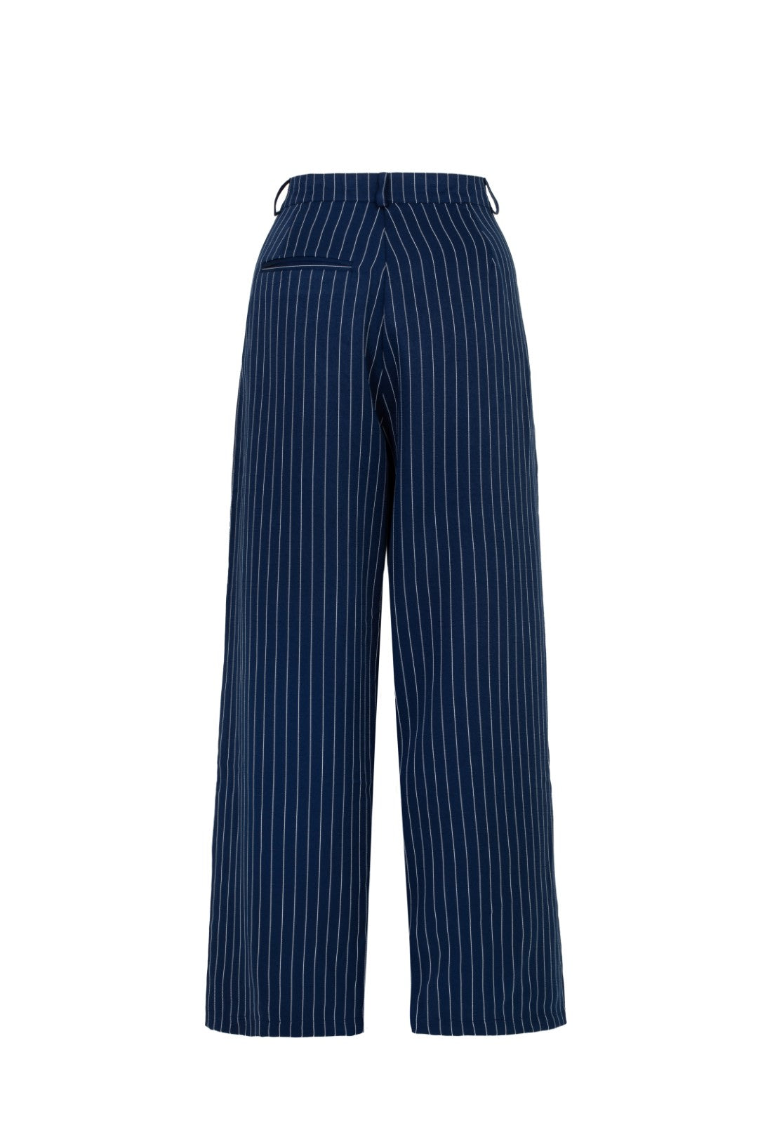Women's Retro Pinstripe Pleated Wide Leg Pants in Navy