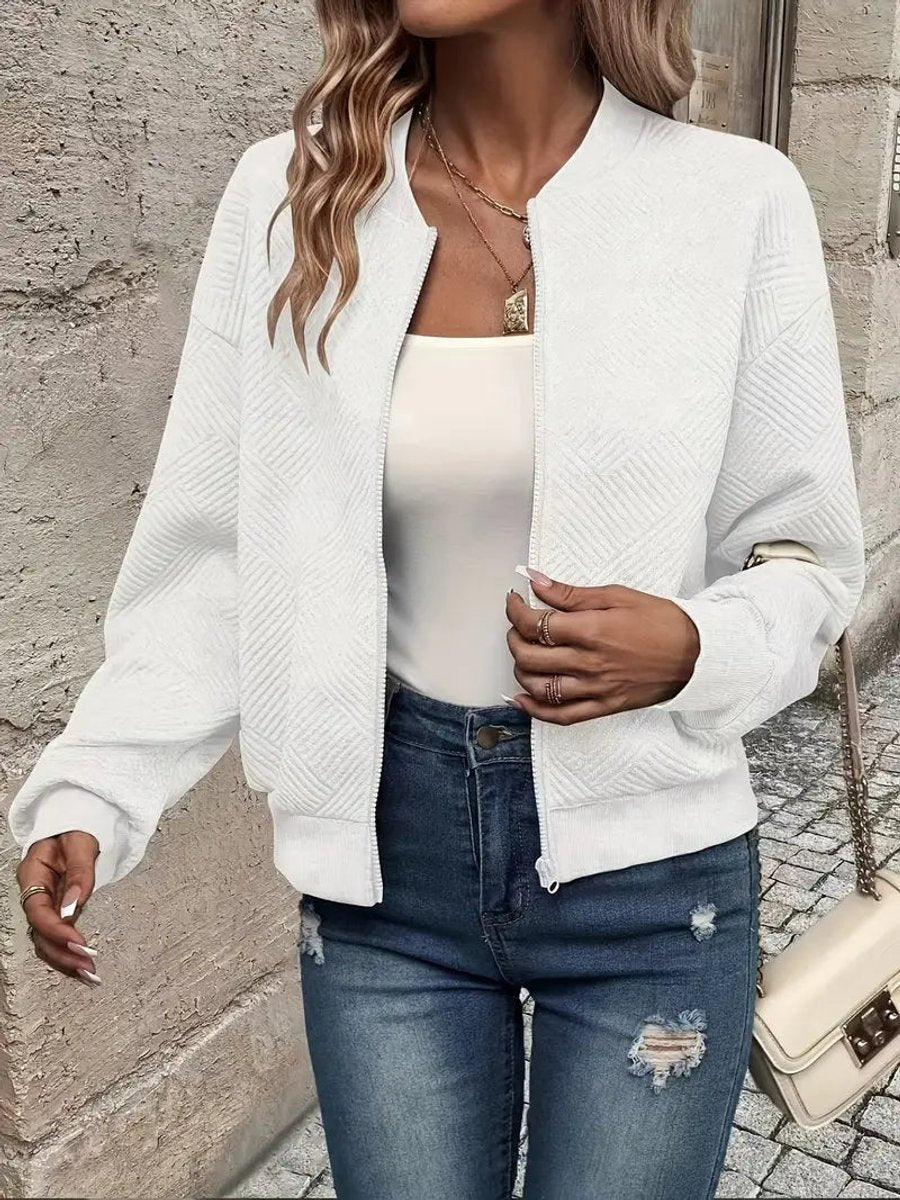 Women's Quilted Cropped Bomber Jacket
