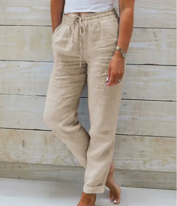Women's Drawstring Straight-Leg Cropped Pants