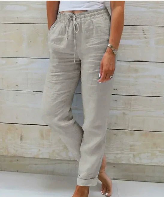 Women's Drawstring Straight-Leg Cropped Pants