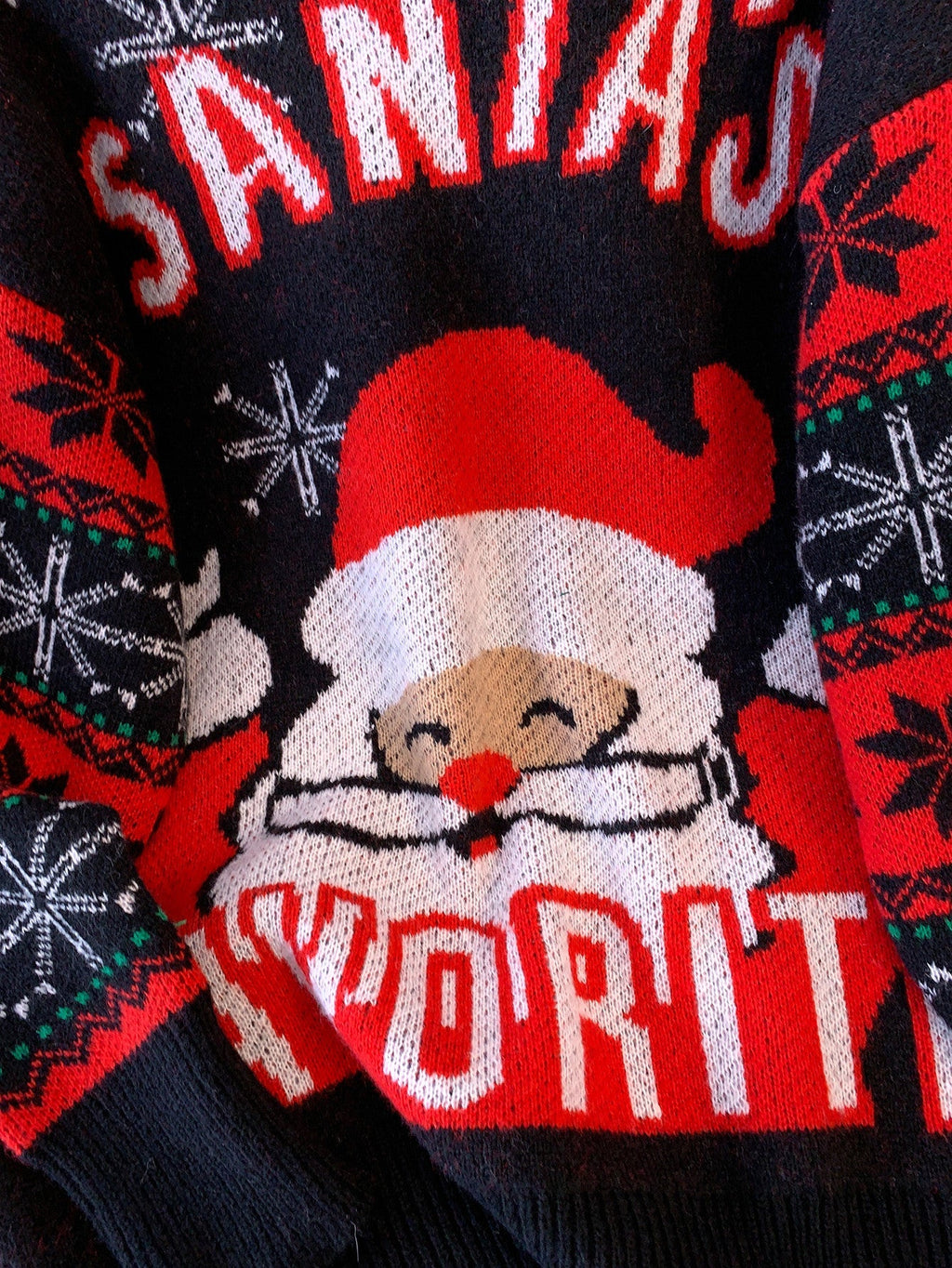 Women's Santa Ugly Christmas Sweater Mock Neck