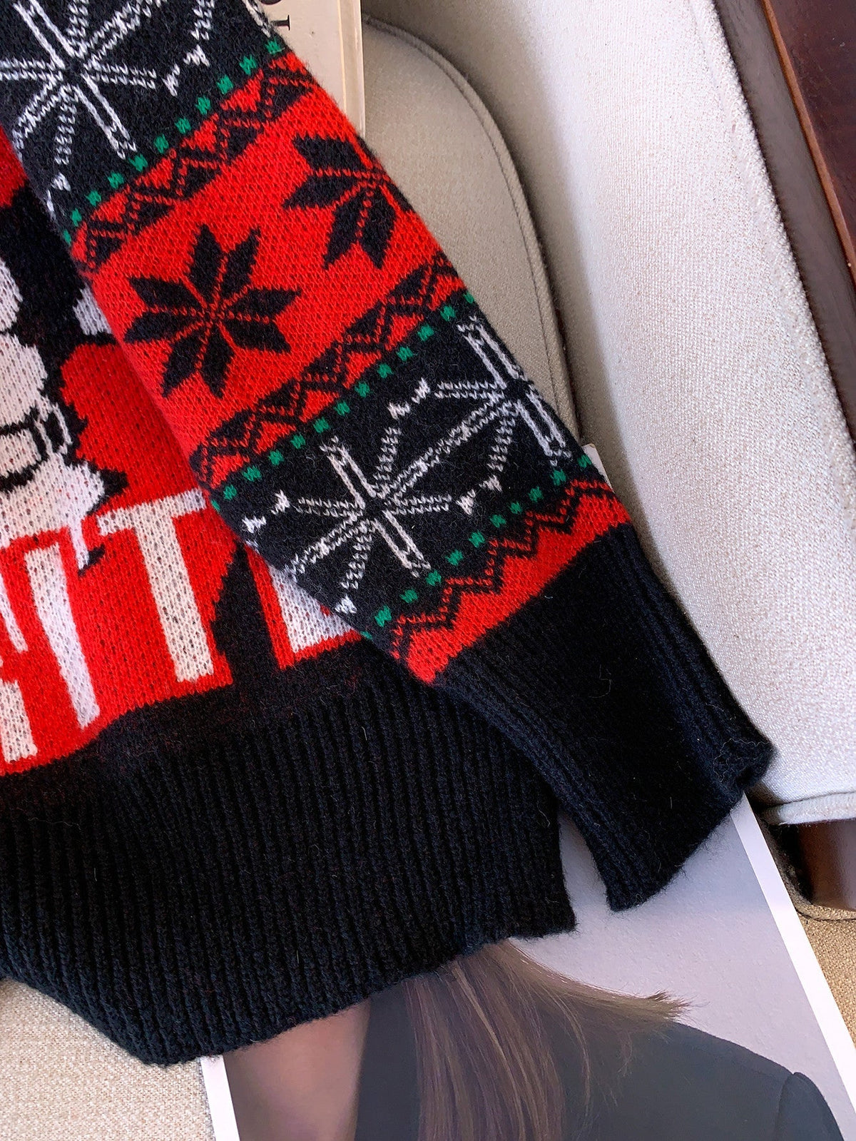 Women's Santa Ugly Christmas Sweater Mock Neck