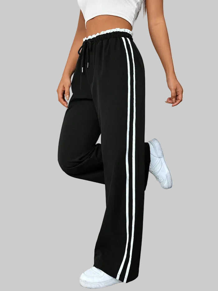 Women's Side Stripe Wide-Leg Track Pants