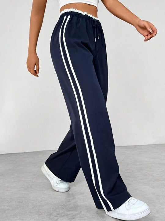 Women's Side Stripe Wide-Leg Track Pants