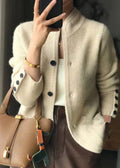 Women's Stand Collar Buttoned Cardigan