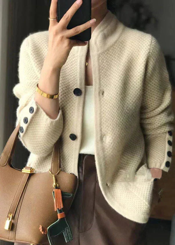 Women's Stand Collar Buttoned Cardigan