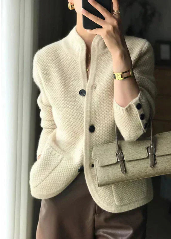 Women's Stand Collar Buttoned Cardigan