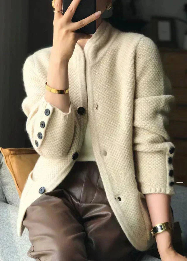 Women's Stand Collar Buttoned Cardigan