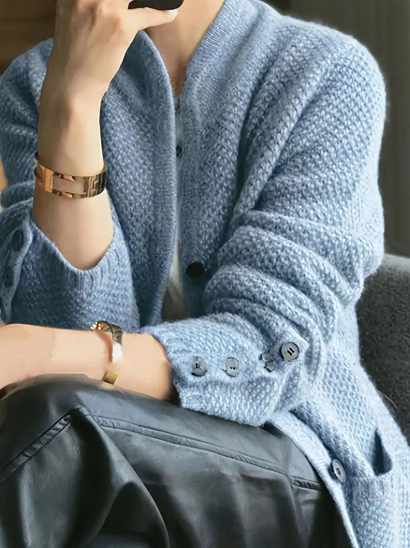 Women's Stand Collar Buttoned Cardigan