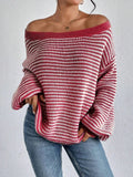 Women's Striped Crew Neck Knit Sweater