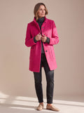 Women's Stand Collar Mid-Length Wool-Look Winter Coat