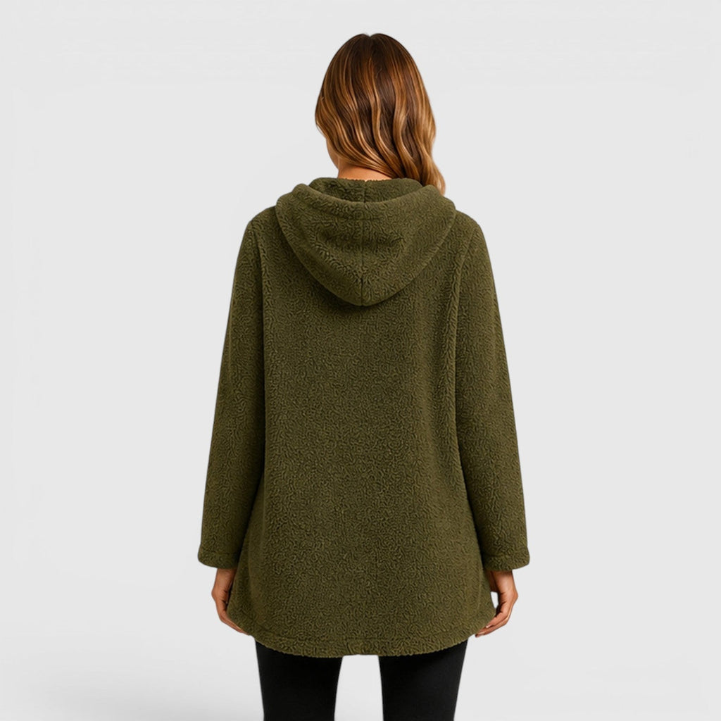 Women's Textured Patch-Pocket Pullover Hoodie