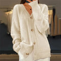 Women's V-Neck Diamond-Knit Cardigan