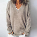 Women's V-Neck Drop-Shoulder Knit Jumper