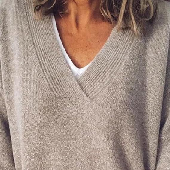 Women's V-Neck Drop-Shoulder Knit Jumper