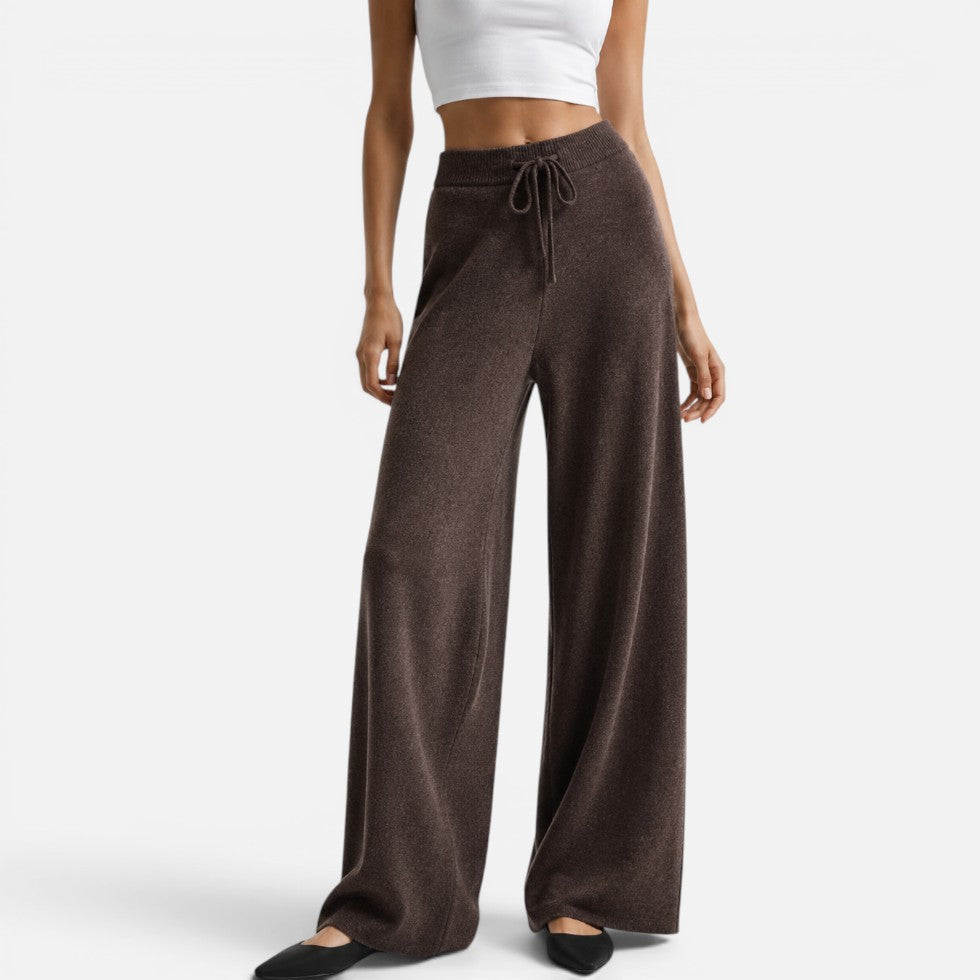 Women's Drawstring Wide-Leg Knit Pants