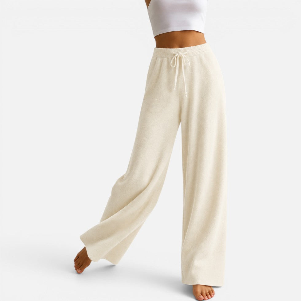 Women's Drawstring Wide-Leg Knit Pants