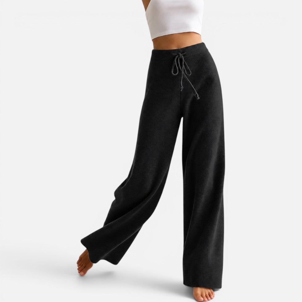 Women's Drawstring Wide-Leg Knit Pants
