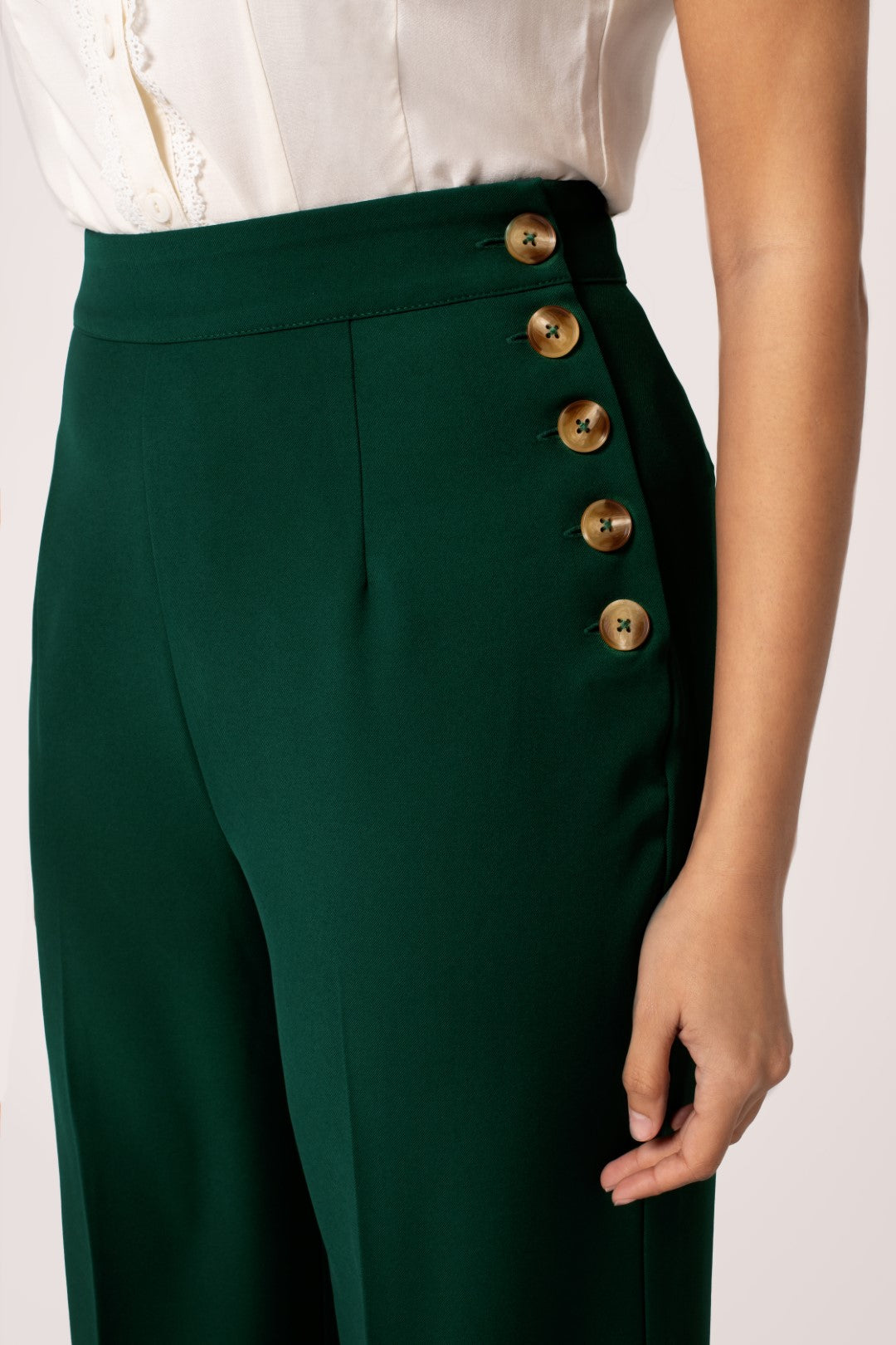 Women's Vintage Side Button Wide Leg Swing Pants