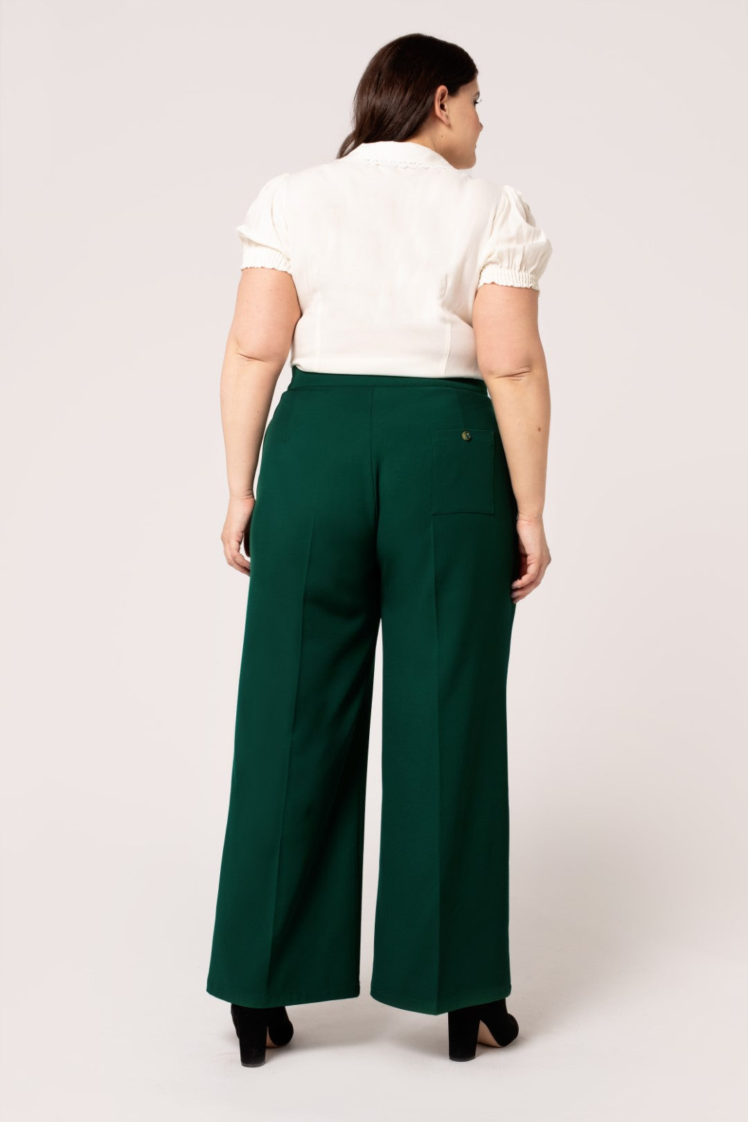 Women's Vintage Side Button Wide Leg Swing Pants