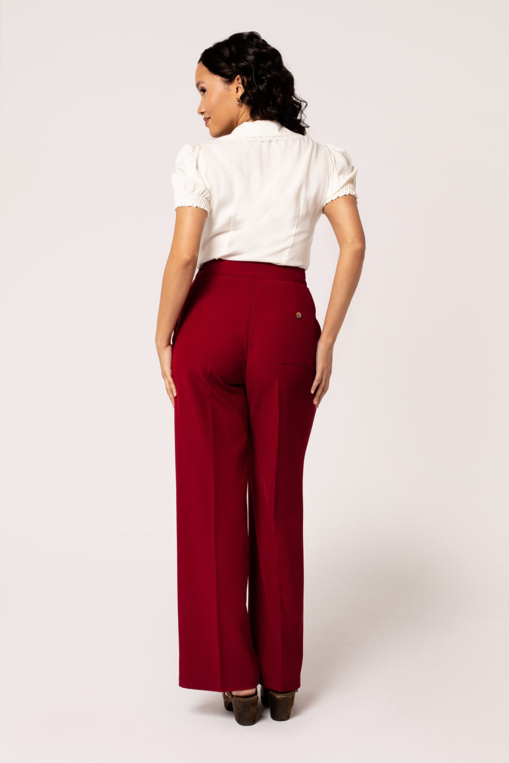 Women's Vintage Side Button Wide Leg Swing Pants