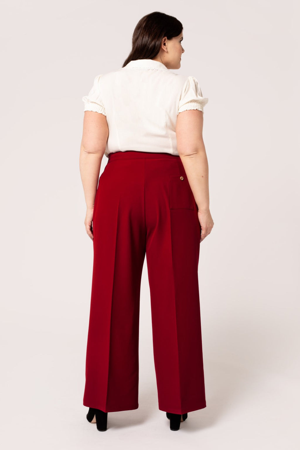 Women's Vintage Side Button Wide Leg Swing Pants