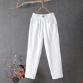 Women's Wide Leg Elastic Waist Pants with Patch Pockets
