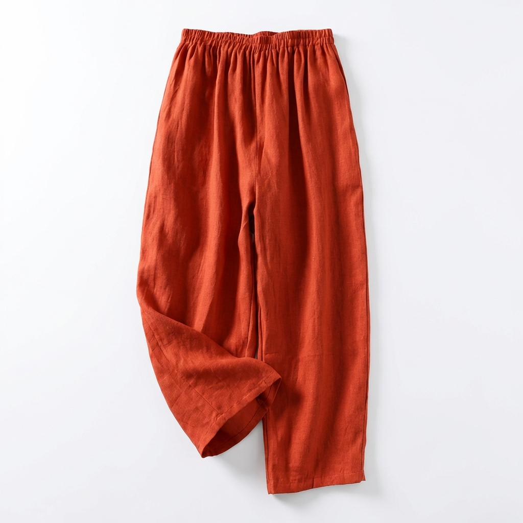 Women's Elastic Waist Cropped Wide-Leg Pants
