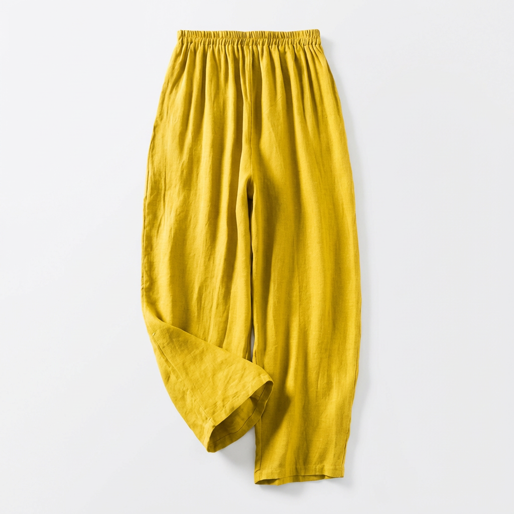Women's Elastic Waist Cropped Wide-Leg Pants