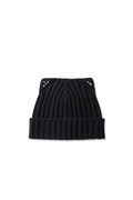 Women's Wide Rib Knit Beanie with Pearl Detail