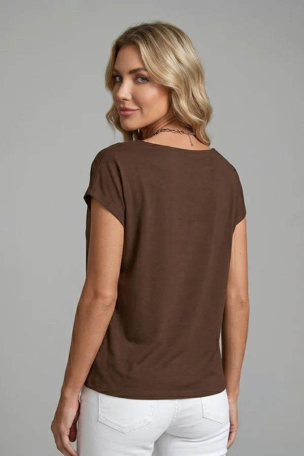 Wren | Women’s Cap Sleeve Cowl Neck Summer Blouse