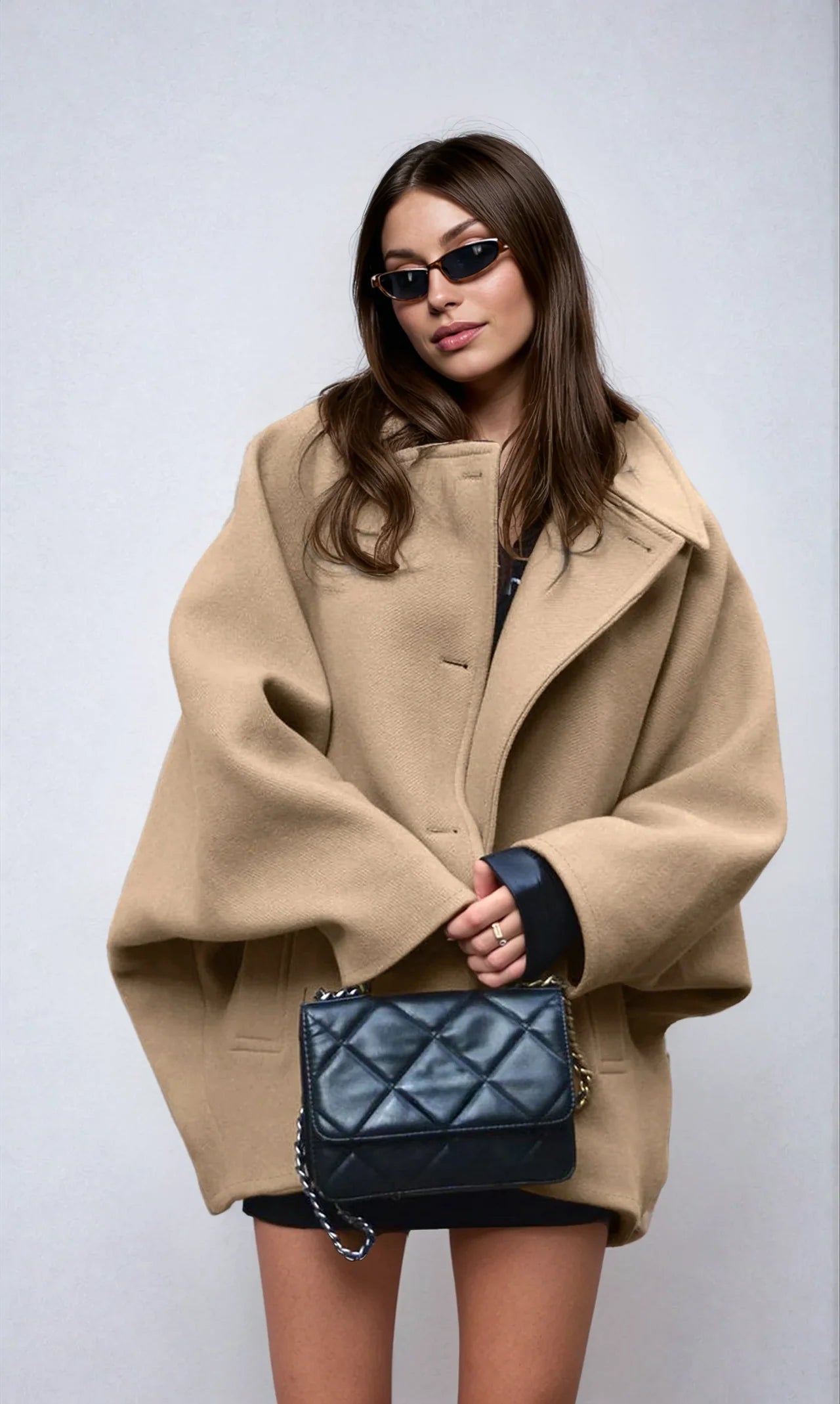 Xena | Women’s Oversized Collared Button Front Trench Coat