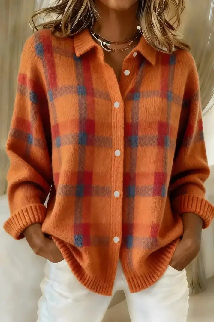 Yvette | Women’s Collared Long Sleeve Button Front Cardigan
