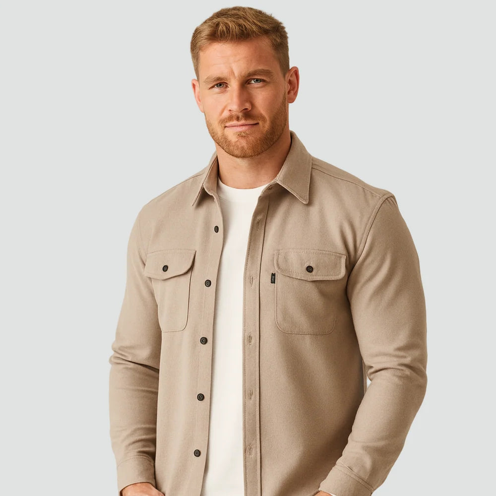 Zachary | Men’s Pockets Long Sleeve Button Front Collared Shirt